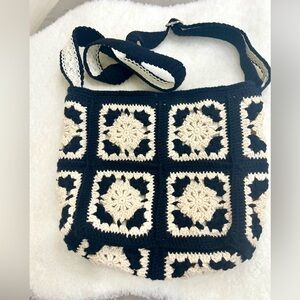 Elegant Black and Cream Crossbody Bag